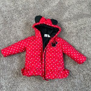 Disney Minnie Mouse puffer jacket. Size 2T